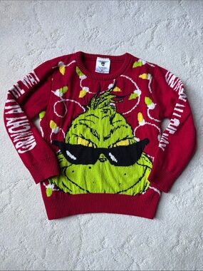 5T NWOT Red Grinch Graphic Holiday Sweater